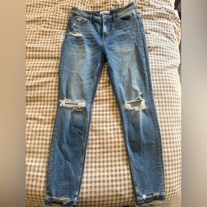 FLYING MONKEY WOMENS JEANS Distressed Skinny Jeans - Blue / SIZE 31